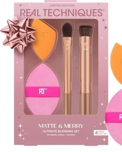 Real Techniques Face Base Makeup Brush Set-4 Piece Kit - Picture 1 of 4