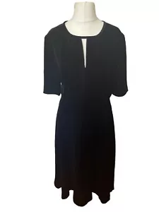 Orla Kiely Black Velvet Tea Dress Size UK 14 Silk Mix - Picture 1 of 13