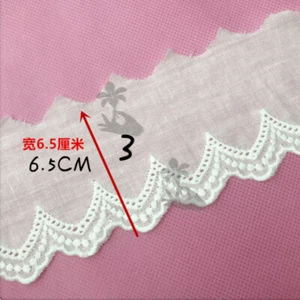 5 Yard DIY White Cotton Lace Trim Fabric Ribbon Embroidery Flower Applique Decor - Picture 1 of 14