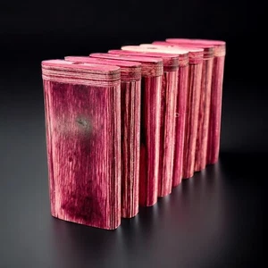 Burgundy Color Wooden Dugout 4" With 3" Metal One Hitter Bat, 1 Dugout - Picture 1 of 9