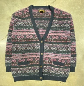 Vintage Eddie Bauer Wool Cardigan Vibrant Color Size M - Picture 1 of 3
