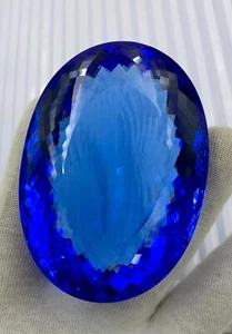 778 CRT Tanzanite Quartz Stone, AAA Quality Faceted Cut Stone, Oval Big Gemstone - Picture 1 of 6
