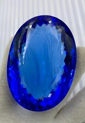 778 CRT Tanzanite Quartz Stone, AAA Quality Faceted Cut Stone, Oval Big Gemstone - Image 1 of 4