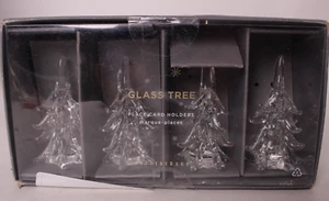 set/2 Pottery Barn Glass Tree place card holders (Christmas) - Picture 1 of 3