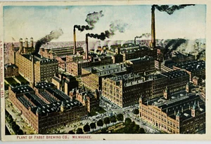 Postal de 1910 Pabst Brewing Co. Planta en Milwaukee Wisconsin WI Beer Ale - Imagen 1 de 3