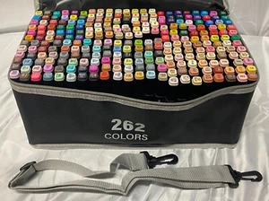 262 Colors~ Dual Tip, Two Sided Marker, Case w Handle & Strap, NEW!(Opened bx) - Picture 1 of 4