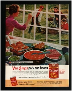 1962 Van Camp's Pork and Beans Beanee Weenees Original Print Ad ~ mom has lunch - Picture 1 of 1