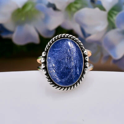 Kyanite Gemstone 925 Sterling Silver Jewelry Ring All Size, Handmade Ring - Image 1 of 4