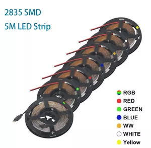 SMD 2835 DC12V RGB LED Strip Light 5M 60leds/M Leds tape Flexible diode ribbon - Picture 1 of 15