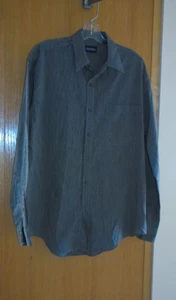 PURITAN Black & Gray Stripe Dress Shirt Men's Size MEDIUM 15 1/2 - Picture 1 of 3
