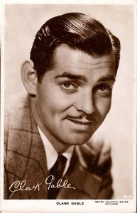 Actor Clark Gable Metro Goldwyn Mayer Pictures 1940s Real Photograph Postcard - Foto 1 di 2
