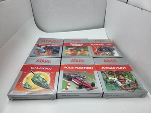 6 NEW  ATARI 2600 GAMESJUNGLE HUNT/FOOTBALL/GALAXIAN/POLE POSITION CREASES #15B - Picture 1 of 12