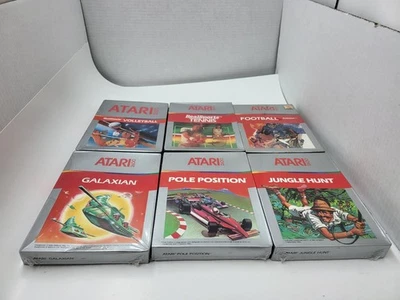6 NEW  ATARI 2600 GAMESJUNGLE HUNT/FOOTBALL/GALAXIAN/POLE POSITION CREASES #15B - Image 1 of 4