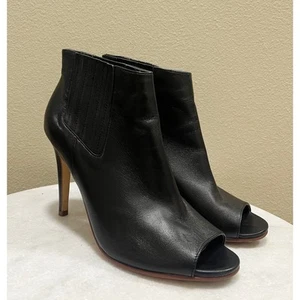 Botines HALOGEN Camden de cuero negro con puntera abierta sin cordones talla 9,5 - Imagen 1 de 7