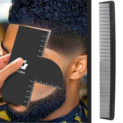 Tarjeta guía de mejora de herramienta de peluquero moldeadora de líneas del cabello 2 piezas para alineaciones y bordes NUEVO Foto 1 de 4