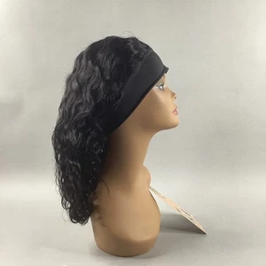 18" Natural Wave Stirnband Natur Schwarz 100% Unverarbeitet Echthaar Perücke - Bild 1 von 9