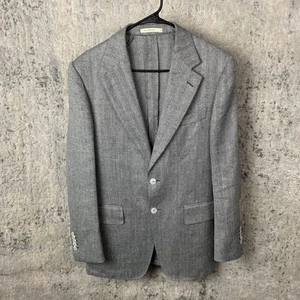 Suitsupply Blazer 46 White Black Linen Wool Herringbone Sport Coat 2 Button Men - Picture 1 of 16