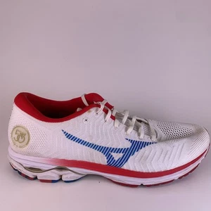 Mizuno Herren Waveknit R2 50th Anniversary Peachtree Weiß Laufschuhe Größe 14 - Bild 1 von 12