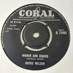 Jackie Wilson :  Higher And Higher   /   I'm The One To Do It   -  UK  Coral - Picture 1 of 2