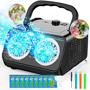 SHCKE Automatic Bubble Machine Upgrade Bubble Blower with 2 FansRechargeable ... - Picture 1 of 9