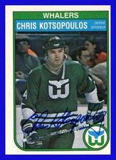1982-83 OPC O-PEE-CHEE Hockey Signed #124 Chris Kotsopoulos Hartford Whaler