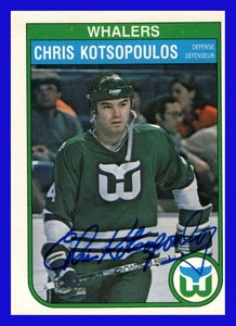 1982-83 OPC O-PEE-CHEE Hockey Signed #124 Chris Kotsopoulos Hartford Whaler