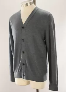 THE MENS STORE Medium Gray Merino Wool V Neck Button Cardigan Sweater XXL NWT - Picture 1 of 2