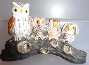 KLIMA K483 Miniature statuette en porcelaine - CHOUETTE UN ARBRE N°3 OWL SAGESSE - Foto 1 di 2