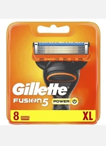 GILLETTE FUSION 5 Power CONFEZIONE DA 8 NUOVO & SIGILLATO 100% ORIGINALE UK Stock  - Foto 1 di 1
