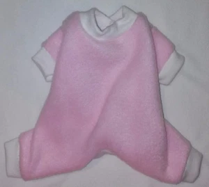 Pink Fleece Pajamas PJ's Dog Puppy Teacup Pet Apparel Clothes XXXS - Large - Picture 1 of 1