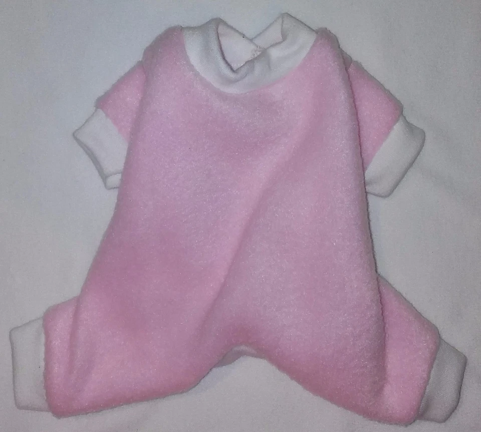 Pink Fleece Pajamas PJ's Dog Puppy Teacup Pet Apparel Clothes XXXS - Large - Image 1 of 1