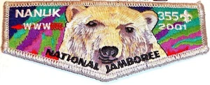 NANUK OA LODGE 355 WESTERN ALASKA 523 549 2001 SCOUT JAMBOREE FLAP SMY DELEGATE - Picture 1 of 1