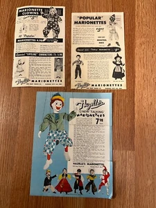 (3) RARE 1950-52 Original Hazelle's Marionette Product Brochures, VGC - Picture 1 of 4