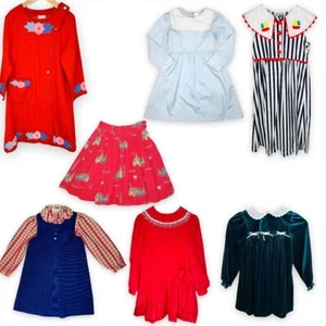 Vintage Girls Bundle Lot of 7 - Dresses / Skirts / Top Lot - Size 6 - 7 Years - Picture 1 of 13