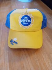Corona Extra Snapback Cap Trucker Blue & Yellow Mesh With Imperfection