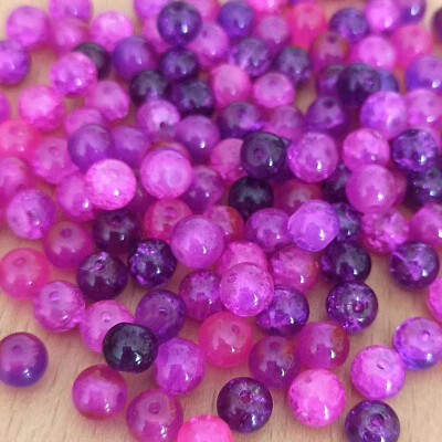 135 Pink Purple Berry Colour Round Glass Beads Mix Size 5.5mm - 6.5mm Hole 0.8mm - Image 1 of 4