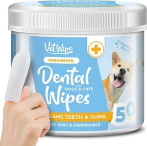 Dog Teeth Cleaning Finger Wipes Dental Care Toothbrush and Tooth Brushing Kit - Picture 1 of 7