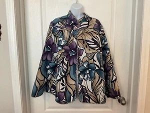 Alfred Dunner Women's Multicolor Lightweight Open Front Jacket Size 18W -B34 - Picture 1 of 9