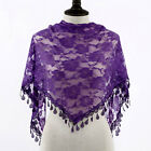 Floral Soft Scarf Triangle Lace Elegant Women Tassel Scarves Wrap Shawl Stole