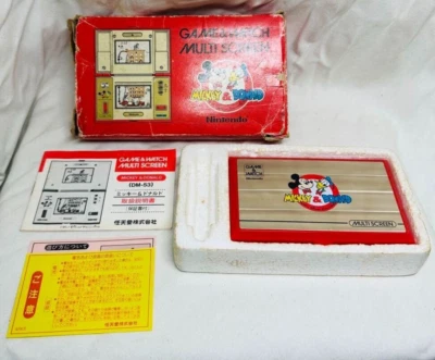 USED Nintendo Game Watch Multi Screen Mickey and Donald DM-53 1982 boîte manu... - Photo 1/4