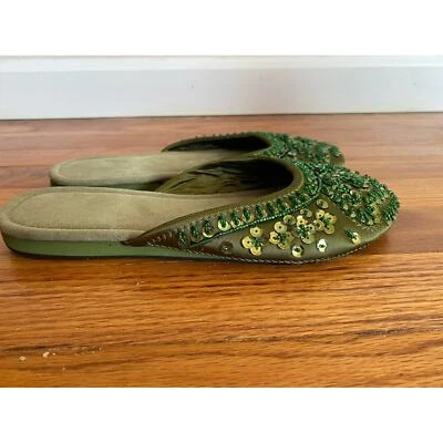 Capelli New York zapatos planos de lentejuelas verdes 5/6 y2k Foto 1 de 4