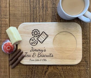 Personalisiertes Servierbrett Großeltern Geschenk Tee Kaffee Keks Kuchen Serviertablett - Bild 1 von 7