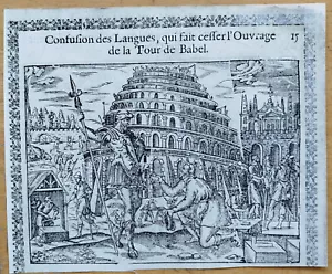 Tower of Babel - Original Engraving J. Cousin Bible - 1614 - Picture 1 of 2
