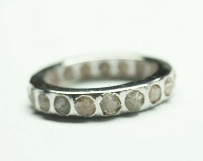 Помолвочное кольцо с натуральным чистым белым необработанным бриллиантом I3 2,10 карата, кольцо из серебра 925 пробы - Изображение 1 из 4