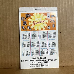 + Calendario de bolsillo Bob McQuade Columbus Belting Columbus Ohio 1975 - Imagen 1 de 3