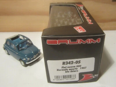 1528. BRUMM R342-05 Fiat Nuova 500 Economica Blu chiaro/Light blue Aperta/Closed - Immagine 1 di 4