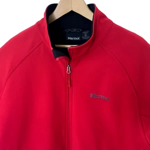 Marmot Soft Shell Jacket Mens XL Water Resistant RED Full Zip Outdoors - Picture 1 of 6