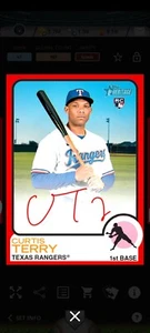 2022 TOPPS BUNT HERITAGE 22 RED REAL ONE SIGNATURE ~ ICONIC ~ CURTIS TERRY RC - Picture 1 of 1