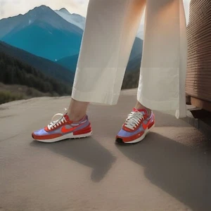 Women Nike Waffle One Athletic Shoes Team Orange/Fushia/Crimson DC2533–800 - Picture 1 of 7