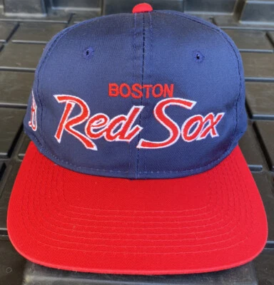 Vintage 90s Boston Red Sox Sports Specialties Script SnapBack Hat Cap MLB Twill - Image 1 of 4